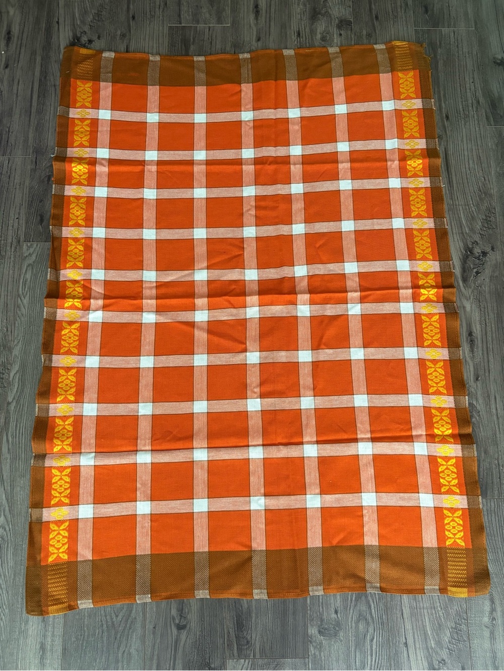 Vintage Finlayson tablecloth / dralon acrylic table linen / Nordic 60s 70s decor